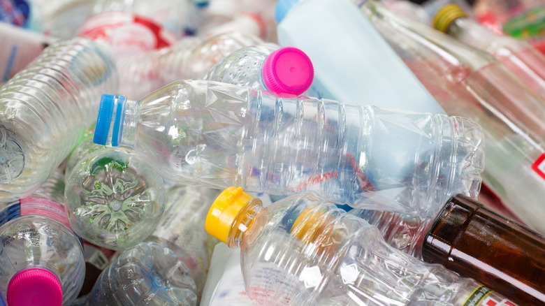 Pile of plastic bottles