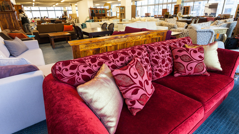 thrifted luxury living room furniture with pillows
