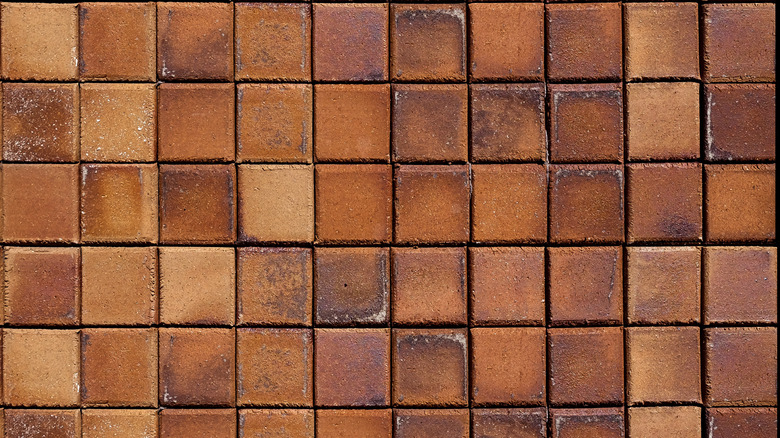 Closeup of tiles in earthy colors