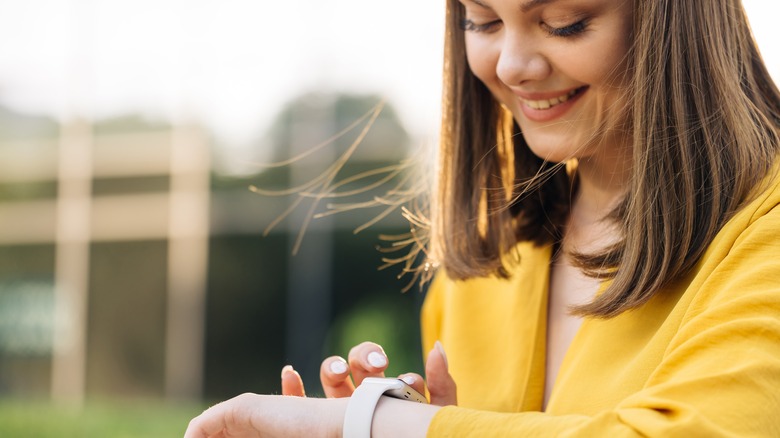 Person looking at their watch