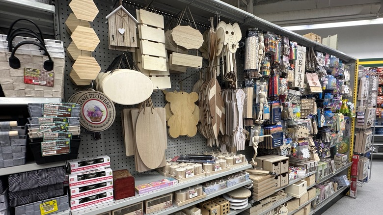 Store aisle full of crafts at the craft store