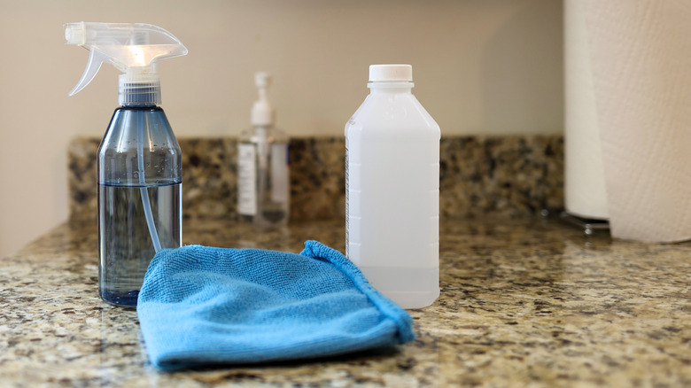 Spray bottle with rubbing alcohol