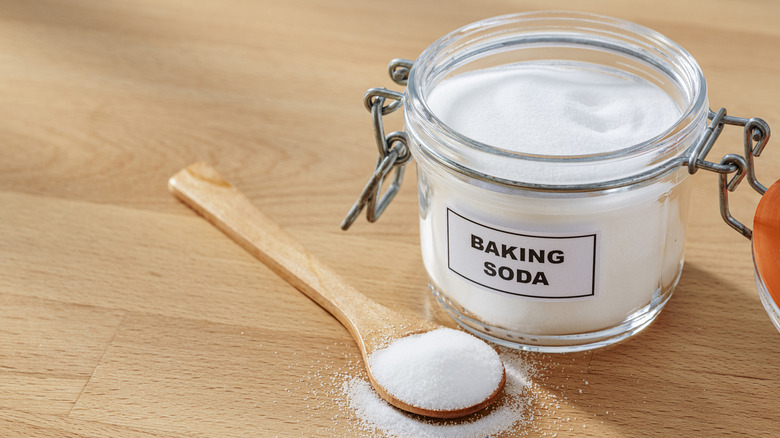 A jar of baking soda