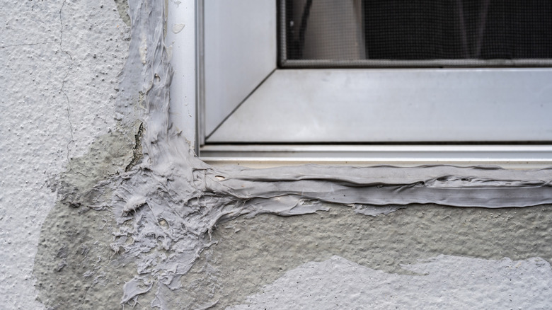 Poorly caulked window seal