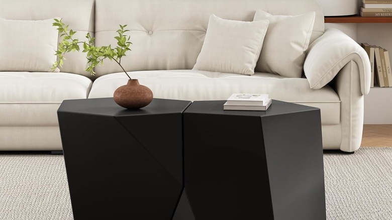 matte black geometric coffee table