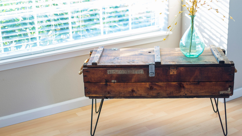 coffee table using old box