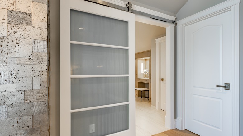 Interior with sliding door
