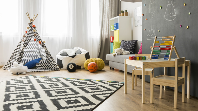Children's bedroom with tent