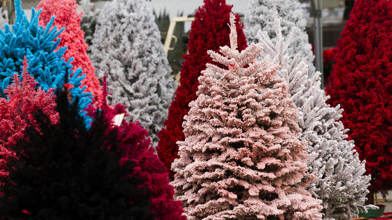 Colorful Christmas trees
