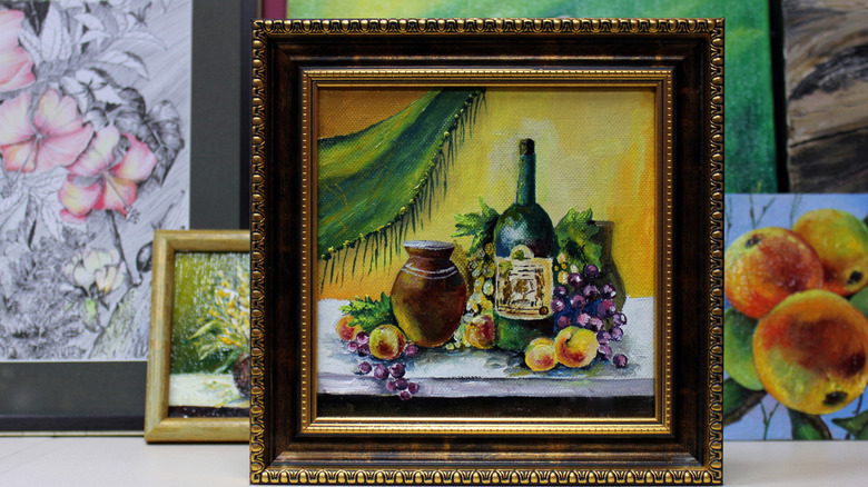 Examples of still life paintings that might hang in a kitchen