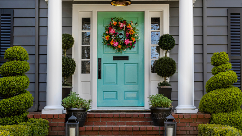 Blue front door