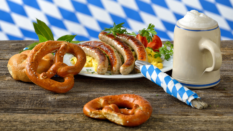 Variety of beer garden snacks