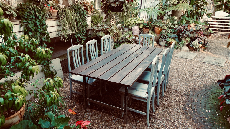 Backyard table with chairs