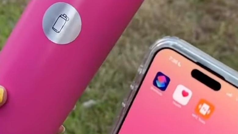 NFC tag on a pink tumbler