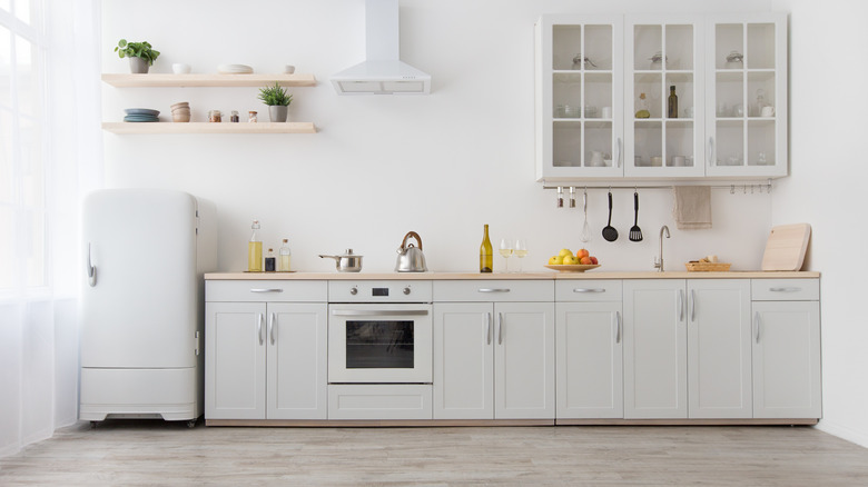 white galley kitchen