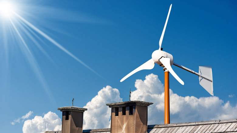 Small wind turbine powering house