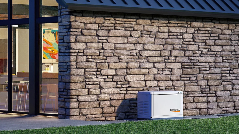 Generac Guardian 10kW Home Backup Generator permanently fit outside a home