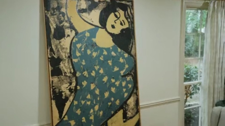 Large wall art made from glue and paint