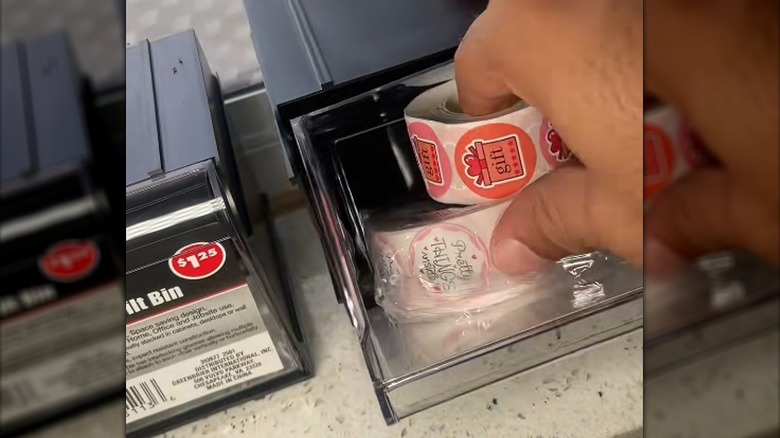 stacking tilt bins holding small business seals