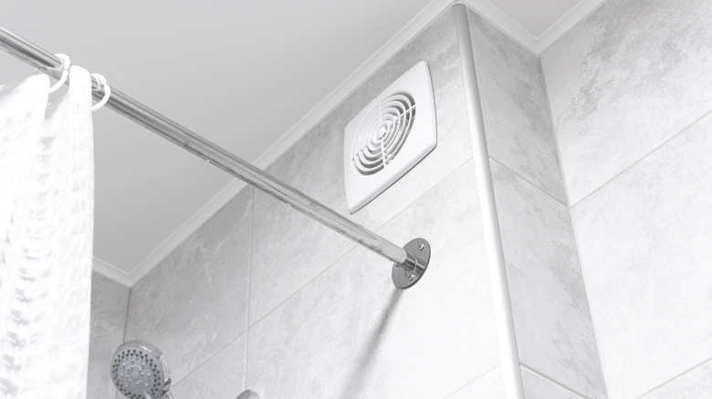 Bathroom ventilation fan in modern interior design apartment