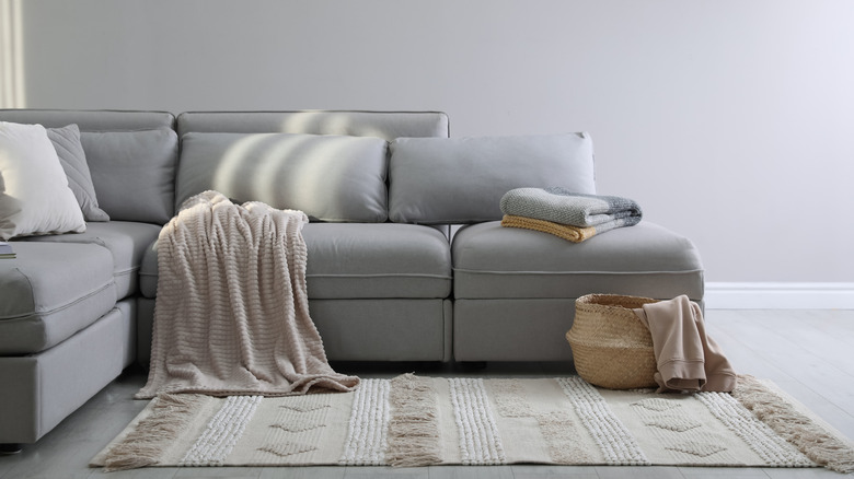 A large modular couch