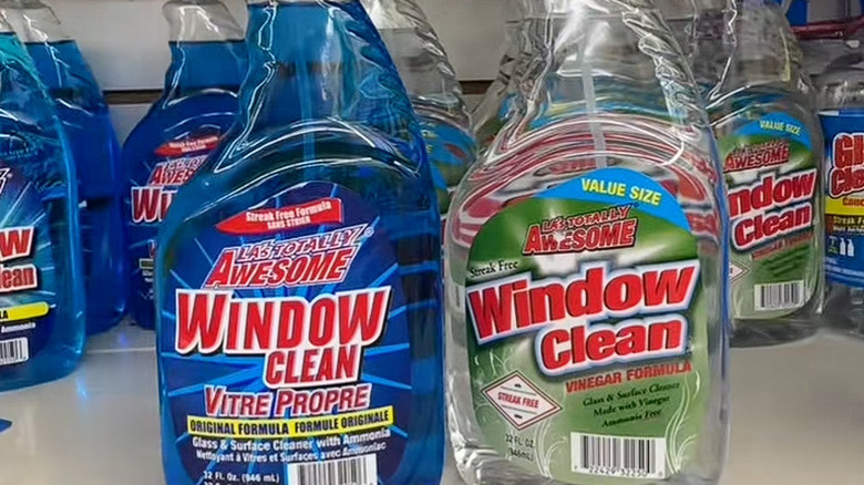 The window cleaner in the aisle at Dollar Tree.