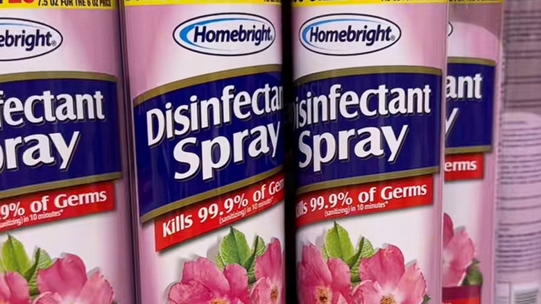 Cans of Homebright country scent spray at Dollar Tree