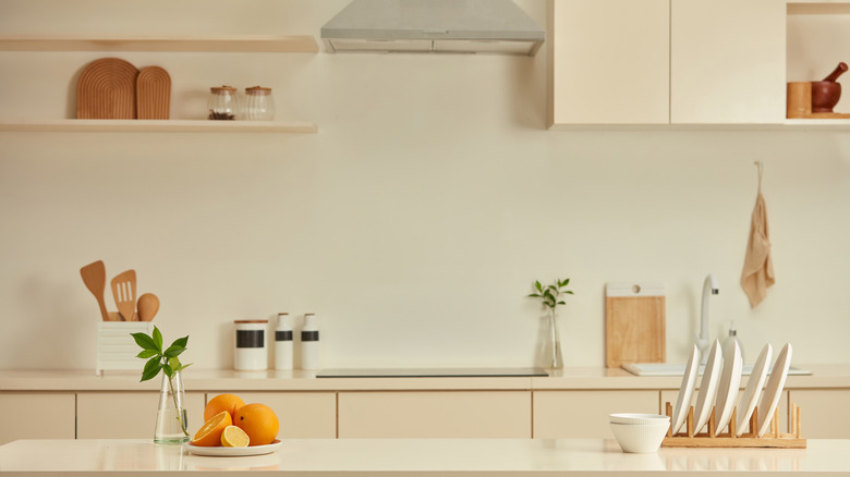 Neutral toned galley kitchen