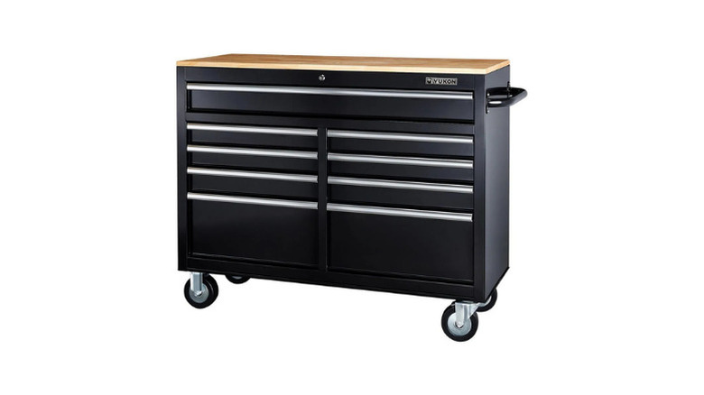 Yukon's 46 in., 9-Drawer Mobile Storage Cabinet on a white background