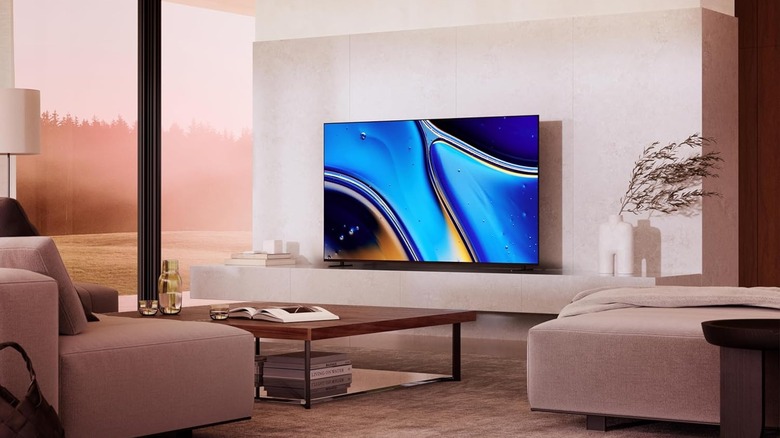 The Sony 65-inch BRAVIA OLED 4K HDR Smart Google TV in a luxury living room