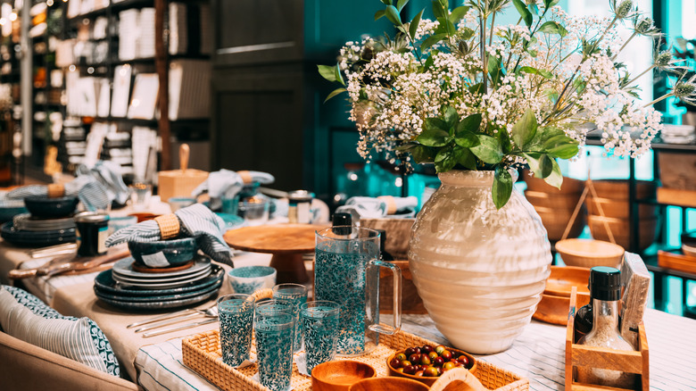 Dinnerware at a home goods store