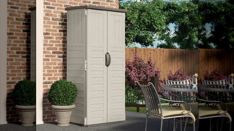 Suncast 2-ft x 2-ft Small Vertical Off-white Resin Storage Shed