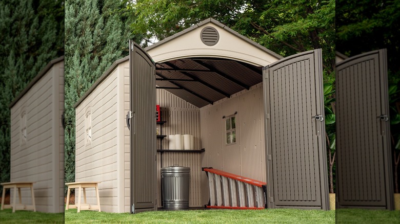 Lifetime Products 8-ft x 12-ft Brown Gable Resin Storage Shed
