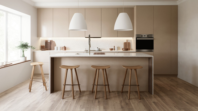 A modern, minimalist kitchen