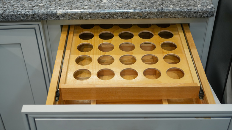 A kitchen drawer with multiple layers of customization