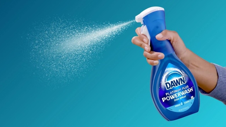 Individual spraying Dawn Powerwash detergent
