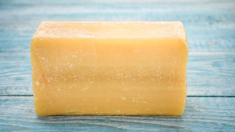 Bar of lye soap for laundry