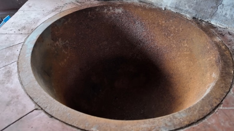 top view of rusty wash copper