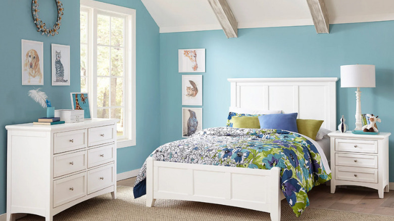 The Landon Full Bed, Dresser and Night Stand in a bedroom