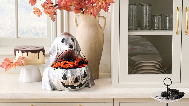 Silver ghost dog candy bowl