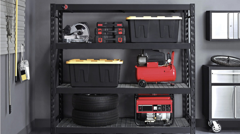 Gorilla Rack's Industrial Shelving in a garage setting
