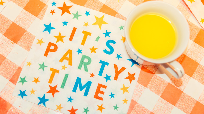 party napkin on table