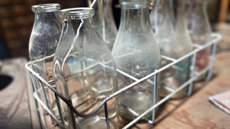 Vintage milk bottles