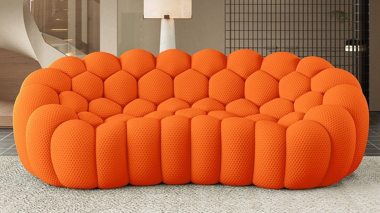 Bright orange bubble sofa