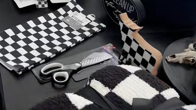 Black and white checkered home decor