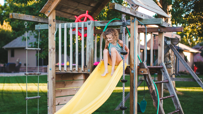 Kid's playground in backyard