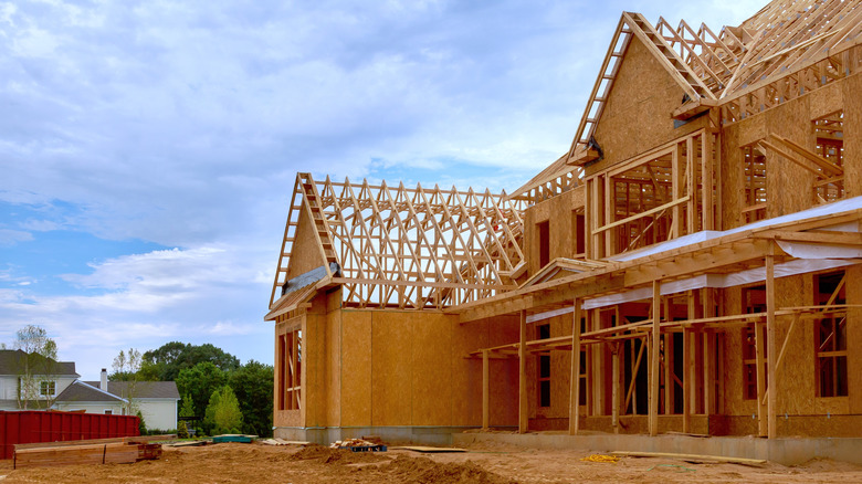 A new home being built