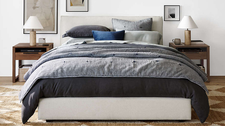 Hemp sheet material hanging from pegs