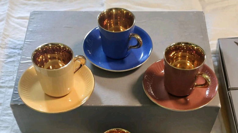 Vintage Figgjo mid-century modern espresso cup and saucer set