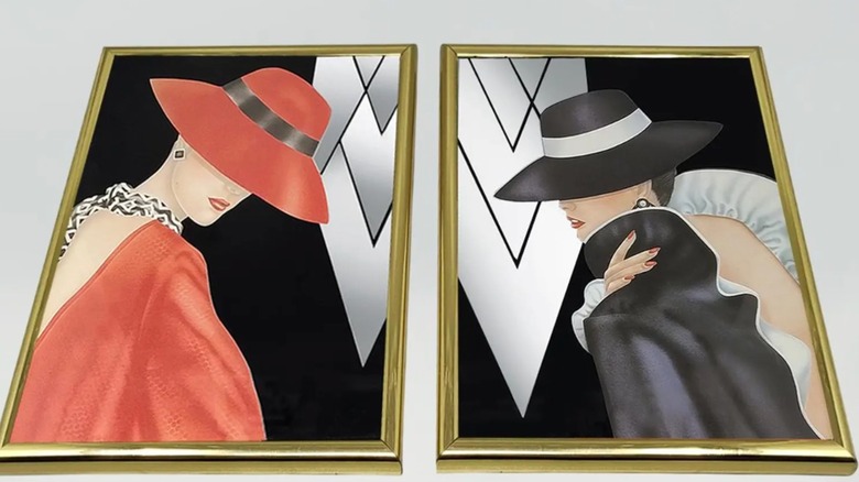 Two Ferraro 'Glam Girl' framed prints next to each other.